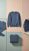 Men's Crewneck Cashmere Sweater in Slate Blue